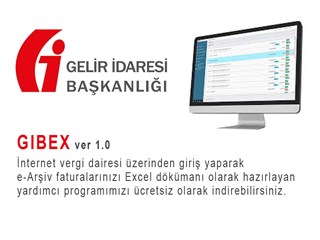 GDESIGN GIBEX İnternet Vergi Dairesi e-Arşiv Fatura Excel Export